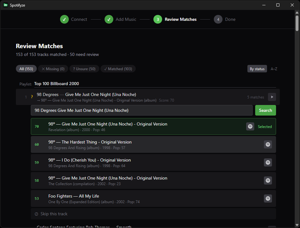 Review — Pick alternatives or search manually